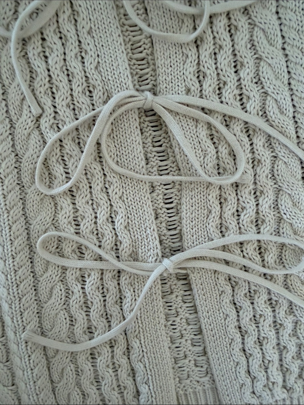 Caroline Constas Cable Knit Front Tie Sweater Vest - Picture 3 of 4